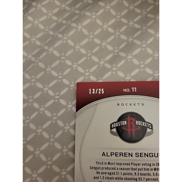 Alperen Sengun 2024-25 Panini Totally Certified #11 - Mirror White Platinum /25 - Picture 4 of 4